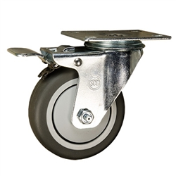 4" Stainless Steel Swivel Caster with Total Lock Brake