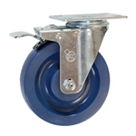 5" Stainless Steel Swivel Caster with Solid Polyurethane Wheel and Total Lock Brake