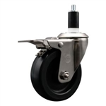 Service Caster #20 Series 1-3/8 inch expanding adapter stem stainless steel swivel casters with 4 inch polyolefin wheel and total lock.
