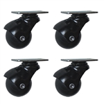 Gloss black finish Spherical casters with top plate