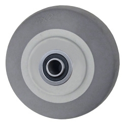 4" x 2"  Thermoplastic Rubber on Poly Wheel with Ball Bearings