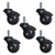 Spherical threaded stem ball casters flat black finish set of 5