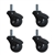 Spherical threaded stem ball casters with gloss black finish set of 4