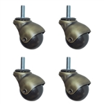 Spherical threaded stem ball casters