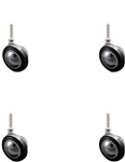 Office chair, furniture and light equipment ball casters with Bright Chrome finish, soft rubber tread wheels and 3/8" threaded stems. Stylish, high quality ball caster for chairs, tables, plant stands, ottomans, furniture and light equipment.