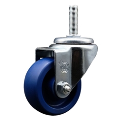 Service Caster #20 Series 5/8 inch threaded stem swivel casters with 3 inch solid polyurethane wheel.