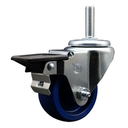 Service Caster #20 Series 3/4 inch threaded stem swivel casters with 3 inch solid polyurethane wheel and posi lock.