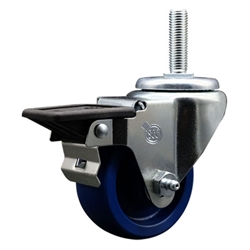 Service Caster #20 Series 5/8 inch threaded stem swivel casters with 3 inch solid polyurethane wheel and posi lock.