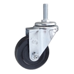 1/2 inch threaded stem swivel caster with 3-1/2 inch hard rubber wheel