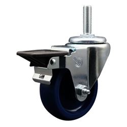 Service Caster #20 Series 3/4 inch threaded stem swivel casters with 3-1/2 inch solid polyurethane wheel and posi lock.