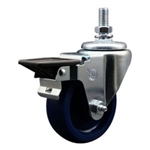 10mm threaded stem swivel casters with 3-1/2 inch solid polyurethane wheel and posi lock.