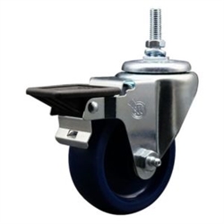 12mm threaded stem caster with 3-1/2 inch solid polyurethane wheel and posi lock.