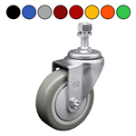 1/2 Inch Threaded Stem Swivel Caster with and 4 inch Non Marking Polyurethane Wheel