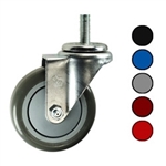 4" Swivel Caster with 3/8" Threaded Stem and Polyurethane Tread Wheel