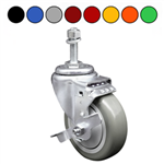 4" Swivel Caster with Polyurethane Tread with Brake