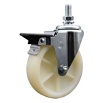 10mm threaded stem caster with 5 inch nylon wheel and posi lock.
