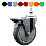 10mm threaded stem caster with 5 inch polyurethane wheel and posi lock