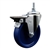 Service Caster #20 Series 3/8 inch threaded stem swivel casters with 5 inch solid blue polyurethane wheel and posi lock.