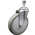 Service Caster #20 Series swivel casters with 6 inch polyurethane wheel are a versatile caster choice. Featuring a zinc plated finish, these casters are ideal for light and medium duty material handling, carts, equipment, and shop projects.
