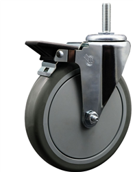 Service Caster #20 Series swivel casters with 6 inch polyurethane wheel are a versatile caster choice. Featuring a zinc plated finish, these casters are ideal for light and medium duty material handling, carts, equipment, and shop projects.