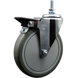 Service Caster #20 Series swivel casters with 6 inch polyurethane wheel are a versatile caster choice. Featuring a zinc plated finish, these casters are ideal for light and medium duty material handling, carts, equipment, and shop projects.