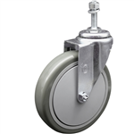 Service Caster #20 Series swivel casters with 6 inch polyurethane wheel are a versatile caster choice. Featuring a zinc plated finish, these casters are ideal for light and medium duty material handling, carts, equipment, and shop projects.