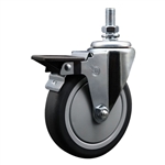 10mm threaded stem caster with 6 inch thermoplastic rubber wheel and posi lock