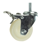 12mm threaded stem caster with 3 inch nylon wheel and total lock