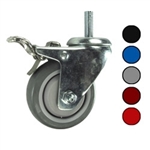 3" Swivel Caster with Polyurethane Tread and Total Lock Brake