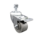 1/2" Threaded Stem 3" Swivel Caster with 3 Inch Semi Steel Wheel and Total Lock Brake