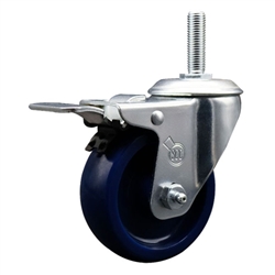 Service Caster #20 Series 5/8 inch threaded stem swivel casters with 3-1/2 inch solid polyurethane wheel and total lock.