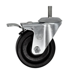 1/2 inch threaded stem swivel caster with 4 inch phenolic wheel and total lock