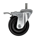 4" Metric Threaded Stem Swivel Caster with Phenolic Wheel and Total Lock Brake