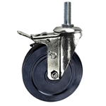 5" Total Lock Swivel Caster with 3/8" threaded stem and hard rubber wheel