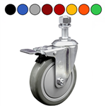 5" Swivel Caster with Polyurethane Tread and Total Lock Brake