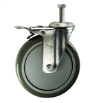 6" Swivel Caster with Polyurethane Tread and Total Lock Brake