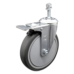 10mm threaded stem swivel casters with 6 inch thermoplastic rubber tread wheel and total lock