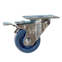 3" Swivel Caster with Solid Polyurethane Wheel and Total Lock Brake