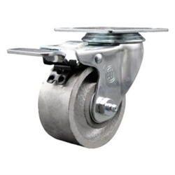 swivel casters with 3 inch semi steel cast iron wheel and total lock brake