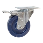 3-1/2"  top plate swivel caster with solid polyurethane wheel and total lock brake