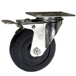 4" Swivel Caster with Soft Rubber Wheel and Total Lock Brake