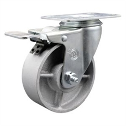 swivel casters with 4 inch semi steel cast iron wheel and total lock brake