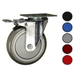 5" Swivel Caster with Polyurethane Tread and Total Lock Brake