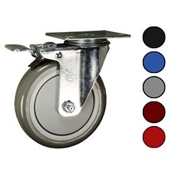 5" Swivel Caster with Polyurethane Tread and Total Lock Brake