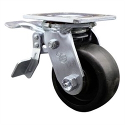 Service Caster Series #30 swivel caster with Total Lock brake and 4 inch glass filled nylon wheel.