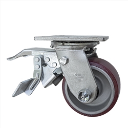 4 Inch Caster with Poly Tread  Aluminum Core, Ball Bearings and Total Lock