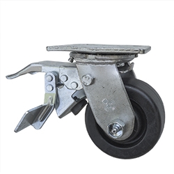 4 Inch Total Lock Swivel Caster with Polyolefin Wheel and Ball Bearings