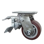 4 Inch Total Lock Swivel Caster with Polyurethane Tread on Poly Core Wheel