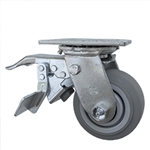 4" Swivel Caster with Total Lock and Thermoplastic Rubber Donut Tread Wheel
