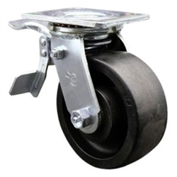 Service Caster Series #30 swivel caster with Total Lock brake and 5 inch glass filled nylon wheel.